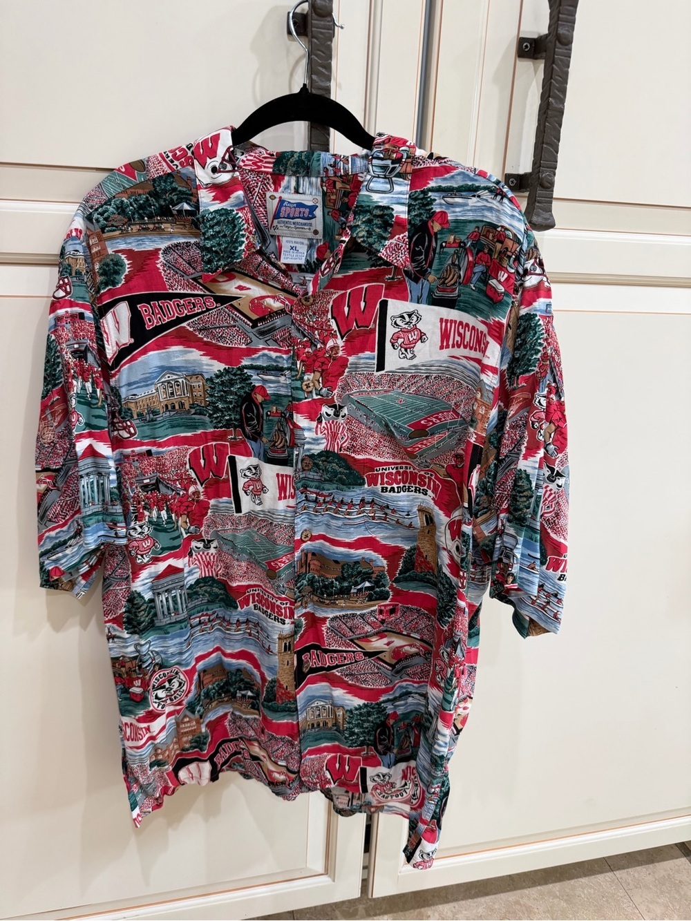 Vtg Reyn Spooner Wisconsin Badgers button-down shirt